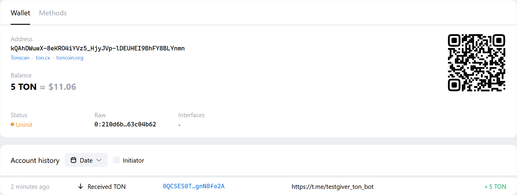 Wallet status after top-up