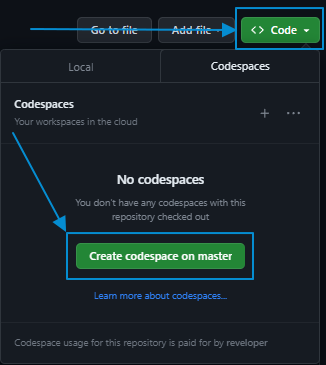 Codespaces: Create codespace